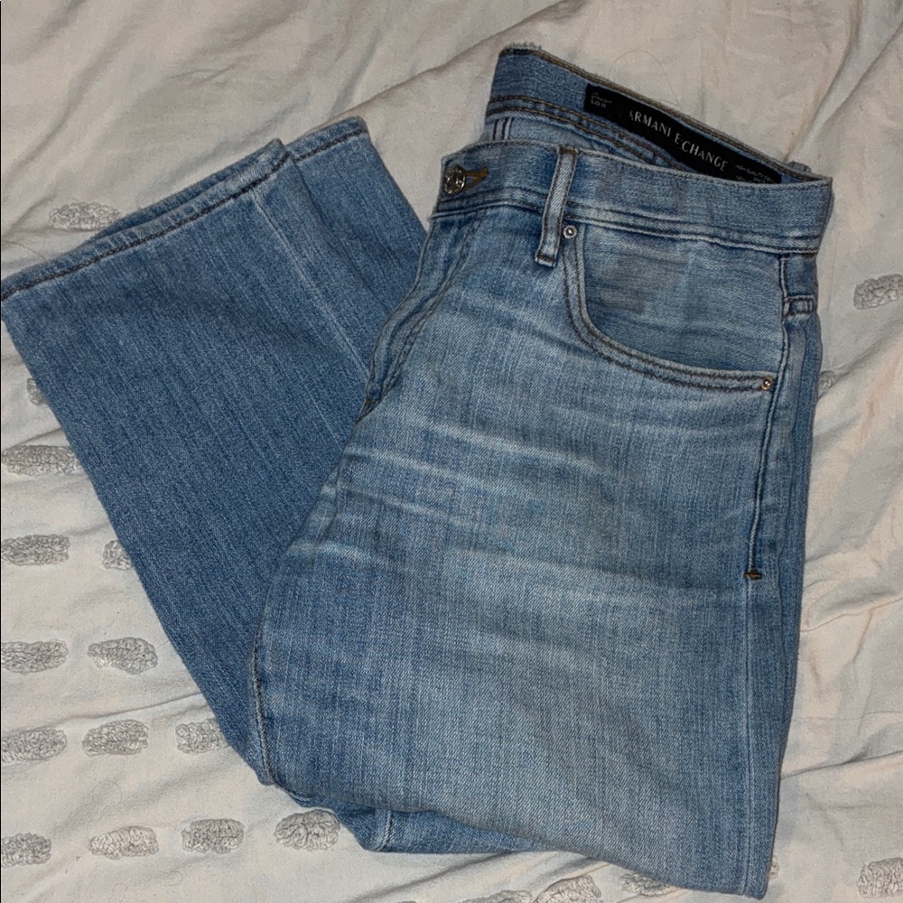 Armani Exchange Men's Light Blue Straight Leg Jeans J16 32